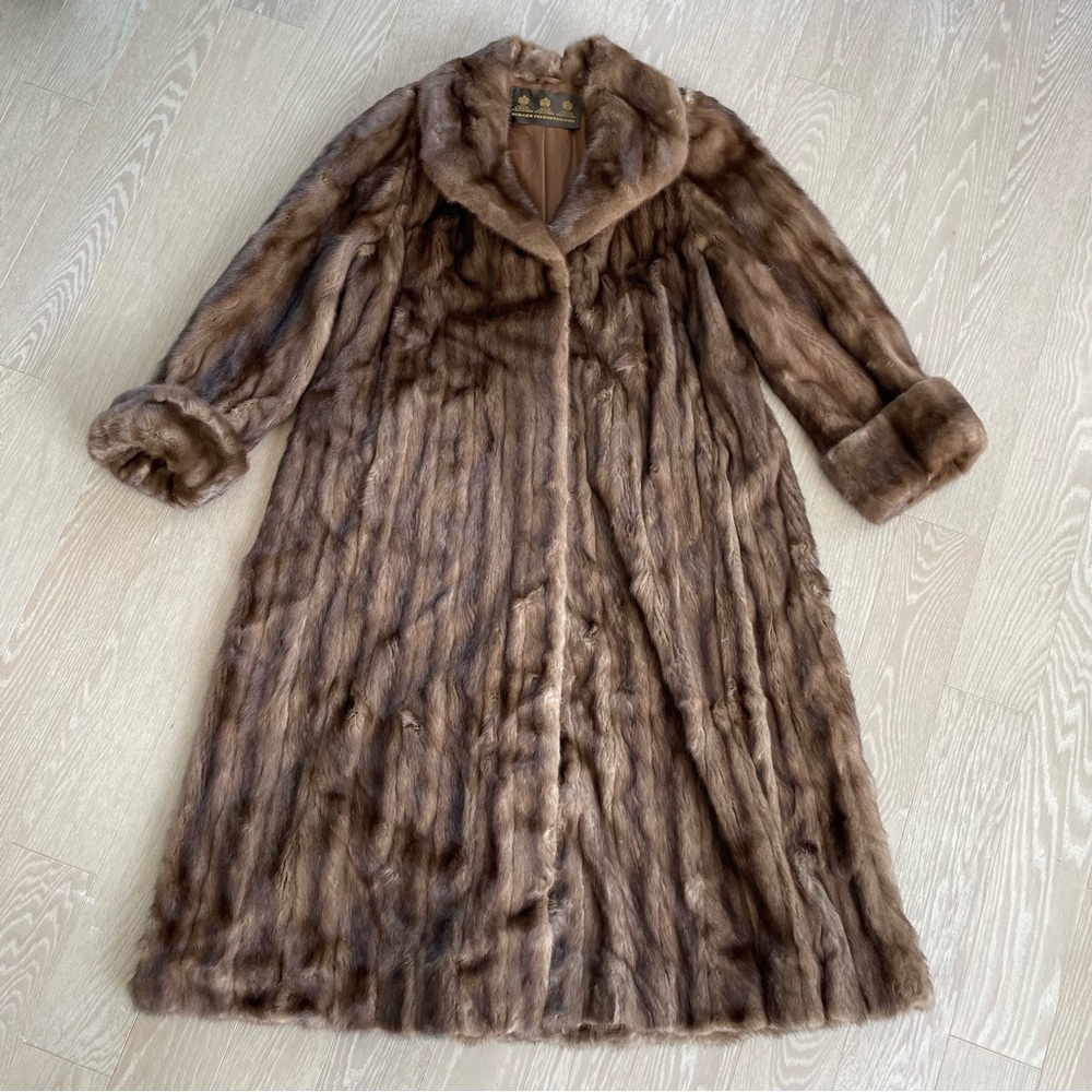 Saks Fifth Avenue Brown Full-Length Mink Fur Coat